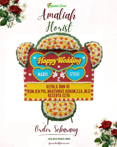 Karangan Papan Bunga Pernikahan di Sumber Wetan